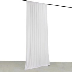 5 ft x 10 ft WHITE 4-Way Stretch Spandex Divider Backdrop Curtain Party Wedding