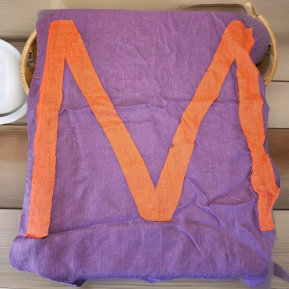 12 Foot Long/4 Foot Wide Dark Purple Aisle Runner With Orange Letter “M”