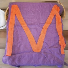 12 Foot Long/4 Foot Wide Dark Purple Aisle Runner With Orange Letter “M”