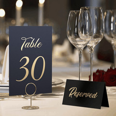 Black Table Numbers 1 30 for Wedding Reception with Gold Foil Table Number