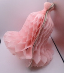 Lot of 5 Vintage Pink Honeycomb Bell Pink Paper Wedding Bells Decorations tissue