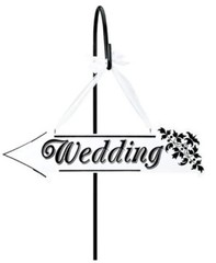 Samanter Wooden “Wedding” Arrow Sign w/Ribbon to Hang ~ 17.5”x 5” ~ So Cute! NEW