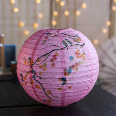 12Inch Printed Flower round Chinese Paper Lanterns Birthday Wedding Decor Craft
