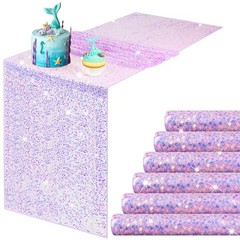 Pcs Iridescent Sequin Table Runner 12 x 72 Inch Mermaid Table Runner 6 Purple
