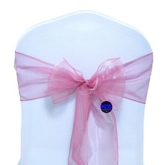 100 Dusty Pink Organza Chair Sashes Bows for Wedding Engagement Party Decoration