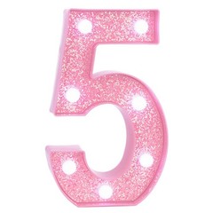 Pink LED Light Up Marquee Numbers, Glitter Lighted Numbers Sign Battery Opera…