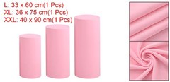 Set of 3 Cylinder Spandex Stand Covers, Light Pink, Elastic Fabric-Large