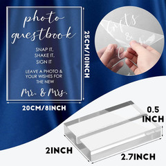 2 Pieces Wedding Photo Guest Book Sign 8 x 10 Inch Acrylic Wedding Signs for