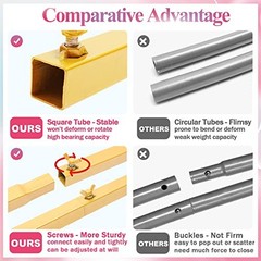 Metal Arch Backdrop Stand Set of 2 Wedding Arch Stand 7.2FT & 7.2FT, 6FT Gold