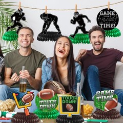 12Pcs Football Party Decorations Football Honeycomb Centerpieces Football Tab…