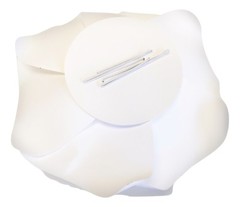 Decor In The Box 5 piece Handmade Paper Flower Set, Fully Assembled-Silver/White