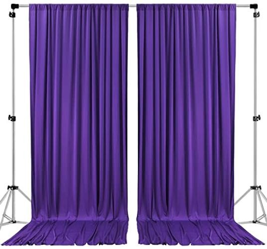 10 feet x 10 feet Polyester Backdrop Drapes 60″W x 120″L (Pack of 2) Purple