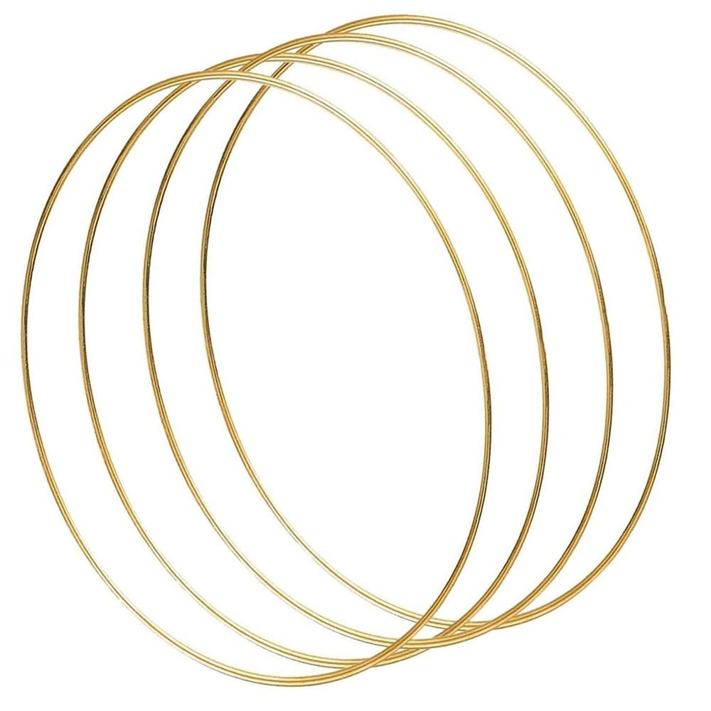 4 Pack 10 inches Metal Floral Hoop, Gold Wreath Rings for Craft Macrame Rings…