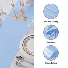 6Pack Table Runner 12 x 108 Inches Satin Silk Table Runner for Wedding,
