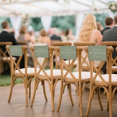 Sage Green Reserved Row Signs Wedding 4 Pieces This Row Is Reserved Seating