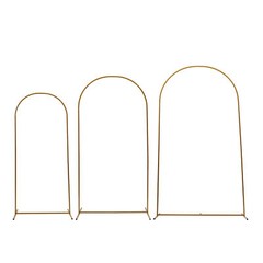 3 Pcs Arch Backdrop Stand Wedding Backdrop Gold Stand For Wedding Ceremony Metal