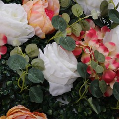 6*Artificial Flower Wall Panel Faux Rose Panel Wedding Backdrop Venue Decoration