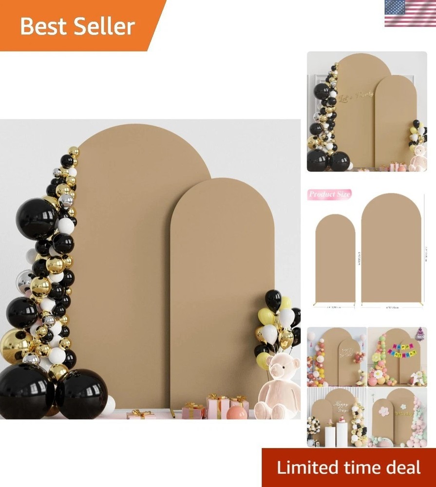 Elegant Khaki Spandex Arch Covers – Perfect for Wedding & Party Backdrops