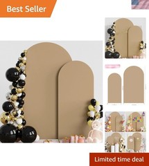 Elegant Khaki Spandex Arch Covers – Perfect for Wedding & Party Backdrops