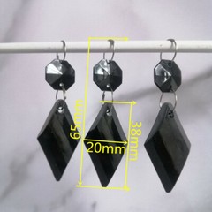 30pcs 65mm Black Buttons Pendant Acrylic Octagon Bead Garland Chandelier Hanging