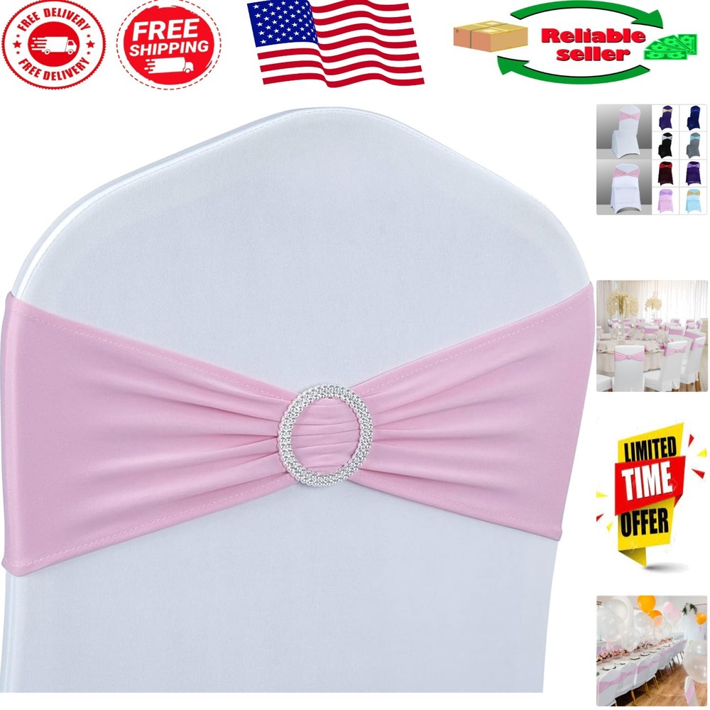 Transform Your Event with 50PCS Stretch Spandex Chair Sashes – Wedding Decor