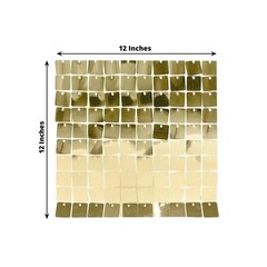 24 Gold Square Sequin Shimmer Wall Photo Backdrop Panels Party Decorations