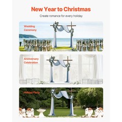 Uimoso Artificial Wedding Arch Flowers Kit Blue With 2 Pcs Flowers 2 Pcs Drapes