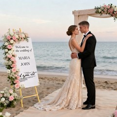2 Pack Gold Welcome Sign Stand, Display Stand Adjustable Easel Stand for Wedding