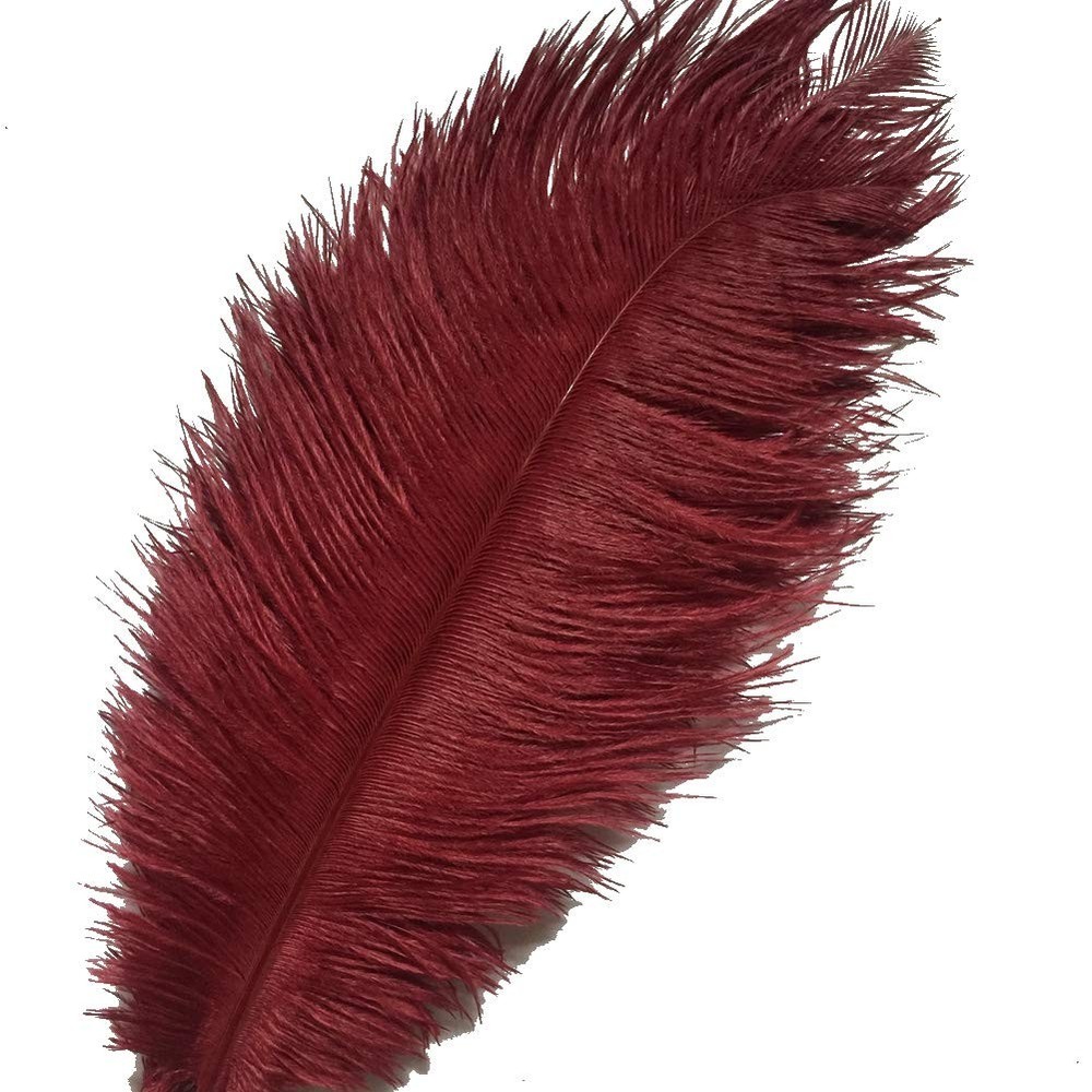 10pcs bouquet feathers 12-14inch 30-35cm for home wedding decoration burgundy