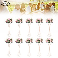 10pcs Flowered Iron Trumpet Vase Elegant Wedding Centerpieces Gold Vases