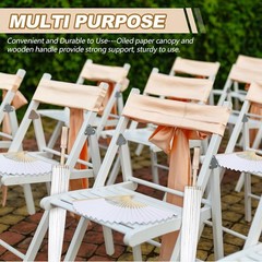 Wedding Paper Parasol Umbrella and Fans Set for Bridal Shower Decorative Supp…