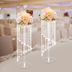 2Pcs Flower Vase Column Flower Stand Tall Vases for Wedding Party Centerpieces