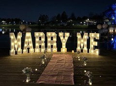 Light Up White “MARRY ME” Marquee Letter Sign Wedding Romantic Proposal Decor