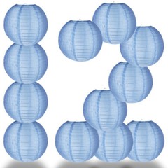 Quasimoon 12 PACK | 14″ Serenity Blue Nylon Lantern, Even Ribbing, Durable, H…