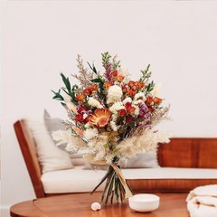 17″ Dried Flower Bouquets, Natural Dried Flowers with Dried