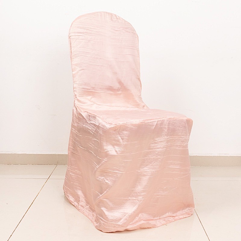 DUSTY ROSE Crinkle Crushed Taffeta Banquet CHAIR COVER Party Wedding Events