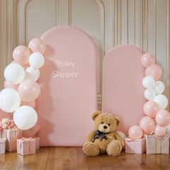 Arch Cover 2 Set – 7.2 and 6ft Arch Backdrop Cover Spandex 7.2FT+6FT Pink