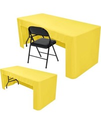 YellowTablecloth 2 Pack Fitted Rectangle 6FT Open Back Washable Trade Show Cover