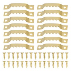 100 Pack Heavy Duty Sawtooth Picture Hangers with 200 Screws Gold Small Sawto…