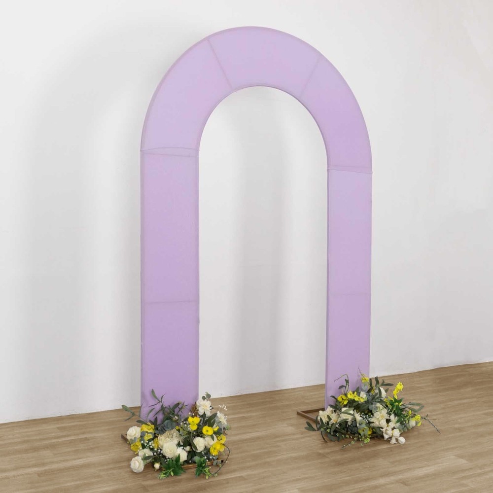 8ft LAVENDER Fitted Spandex Open Arch Double Sided Backdrop STAND COVER Party