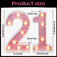 21st Decorative LED Light Up Numbers 21st Marquee Light Up Numbers Sign Birth…