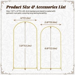 Arch Backdrop Stand Golden FIT for Birthday Party Graduation Ceremony Decoration