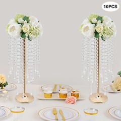 10 Pc Crystal Flower Stand Table Centerpieces For Wedding Gold Flower Holder