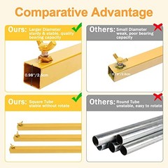 Heavy Duty Backdrop Stand 8ft x 8ft Pipe and Drape Kit 8 FT x 8 FT Gold