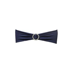10 Navy Blue Spandex CHAIR SASHES with Silver Round Buckles Wedding Decorations