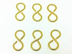 200Pcs 5x11mm S Hook Gold Color Metal Connectors Finding Infinity Symbol S Clasp