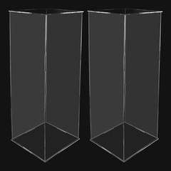 2x Acrylic Column Flower Stand Crystal Chains Geometric Wedding Centerpieces