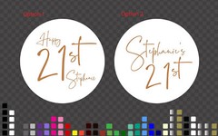 Birthday Sign Sticker Decal 21st 1st One Name Simple & Elegant