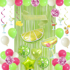 Margarita Party Decorations, Green and Hot Pink Gimme One Margarita | Sage Green