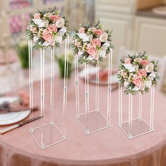3PCS Wedding Acrylic Flower Stand Vase Column Stand Wedding Flower Stand Decor